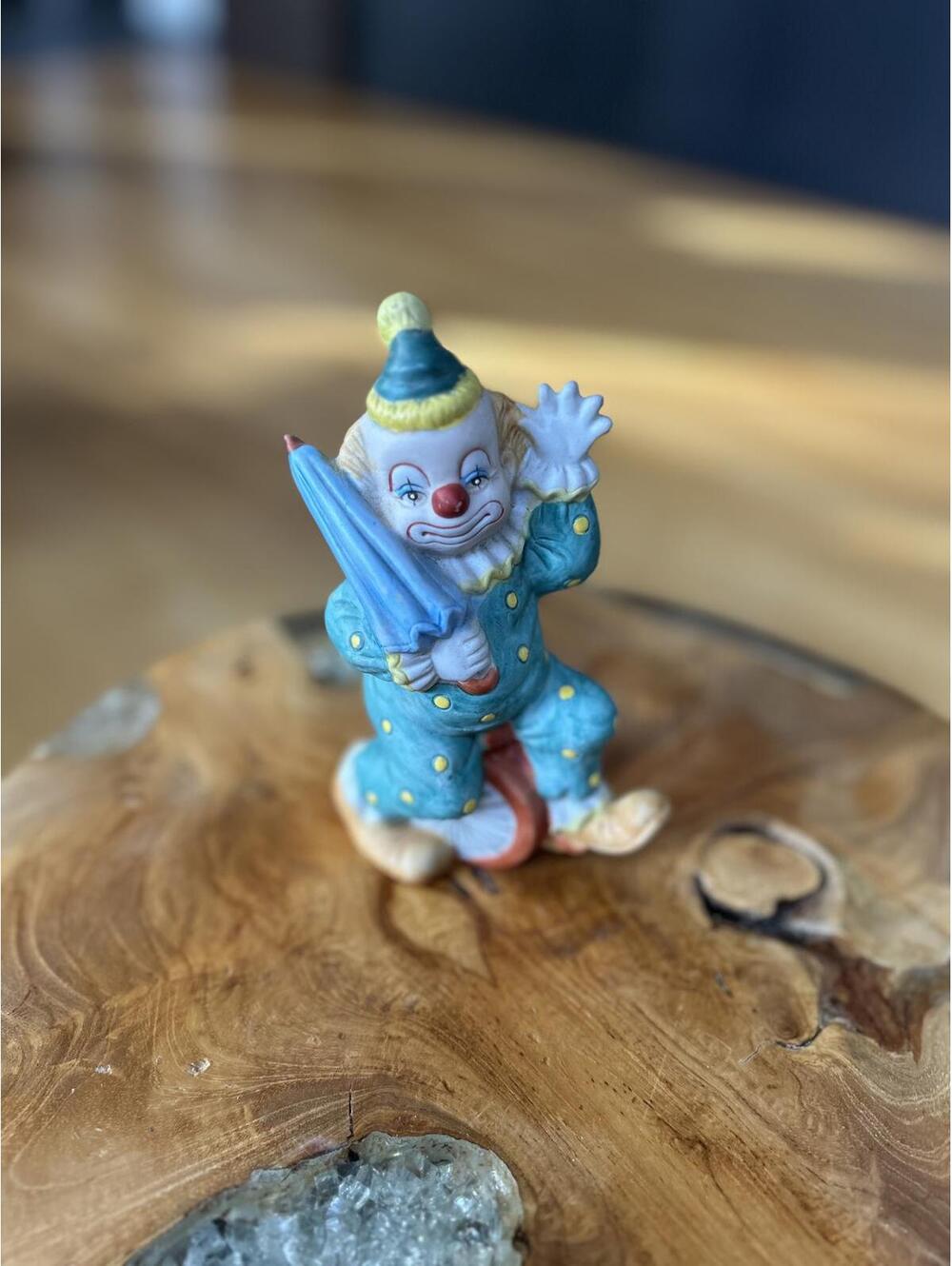 Rare Enesco Happy Clown Umbrella 1985 Giftware Porcelain
